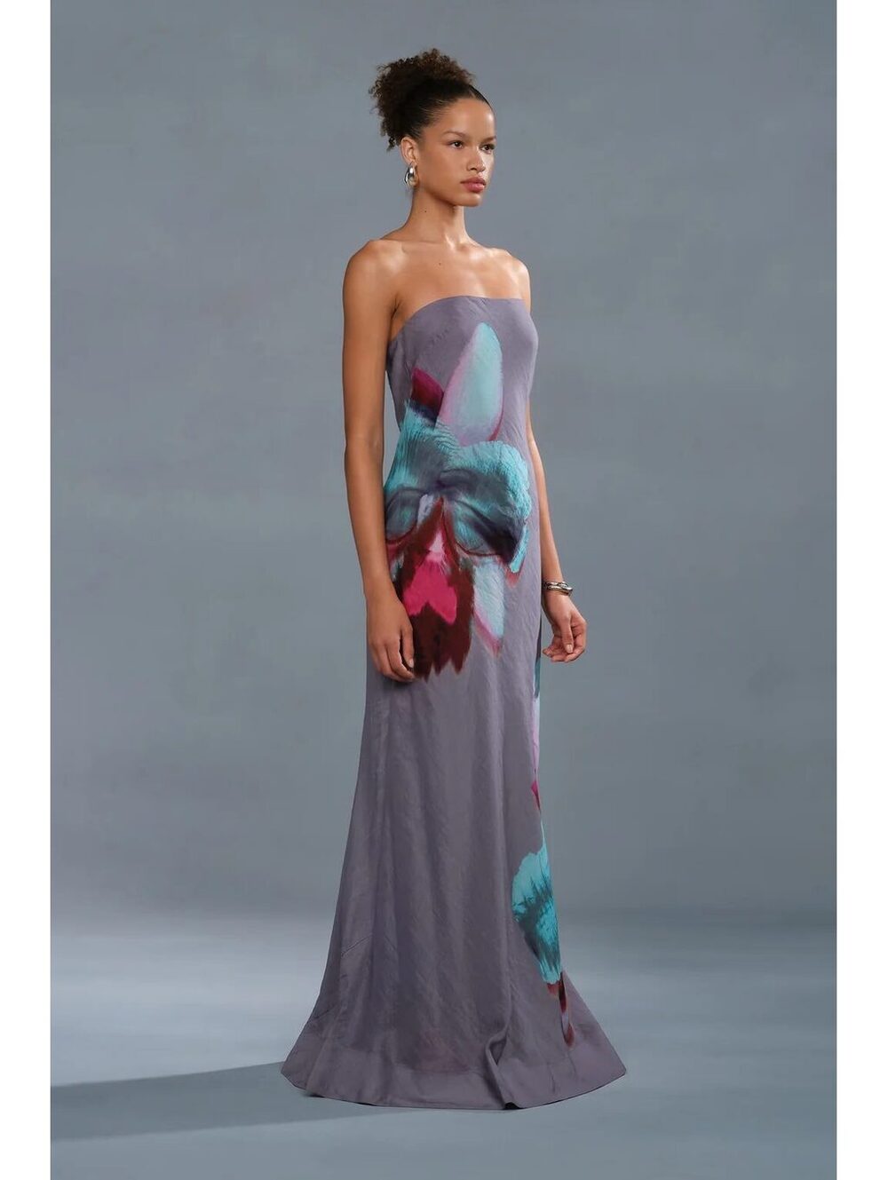AMUR Anthropologie Quelina Strapless Floral MaxinDress